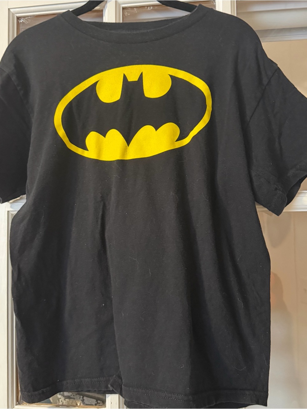 Batman Black Tee with Bright Yellow Bat Emblem